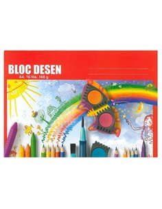 BLOC DESEN A4 160G 16 COLI POLICROMIE