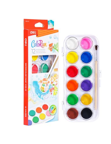 ACUARELE 12 CULORI 28MM ECONOMY DELI