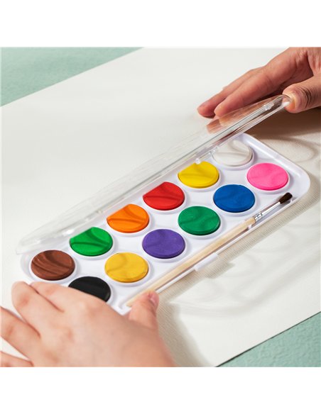 ACUARELE 12 CULORI 28MM ECONOMY DELI