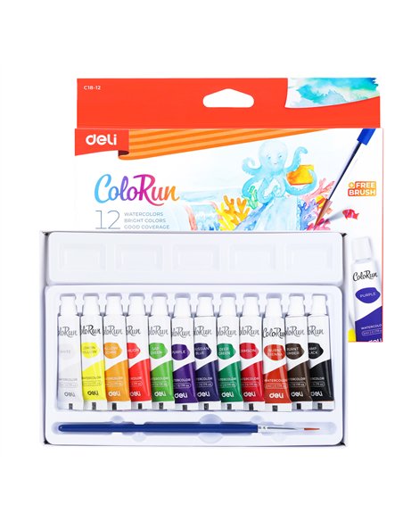 TEMPERA 12 CULORI 5ML DELI