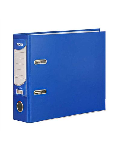 BIBLIORAFT PLASTIFIAT A5 7.5CM ALBASTRU NOKI