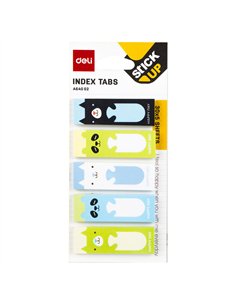 INDEX ADEZIV HARTIE 5*15*45MM 30 FILE 5 MODELE ANIMALE, BULINE DELI
