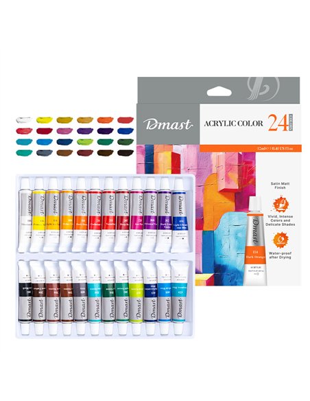 CULORI ACRILICE PROFESIONALE 24 CULORI 12ML DMAST BY PEBEO