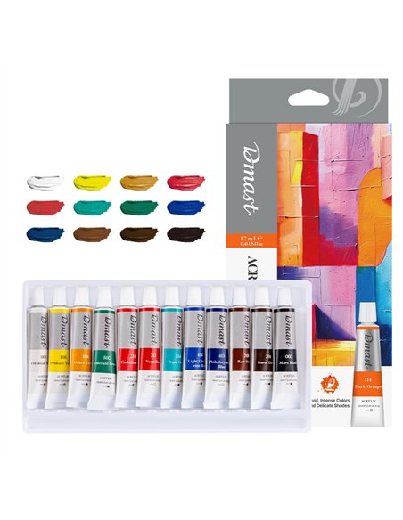 CULORI ACRILICE PROFESIONALE 12 CULORI 12ML DMAST BY PEBEO