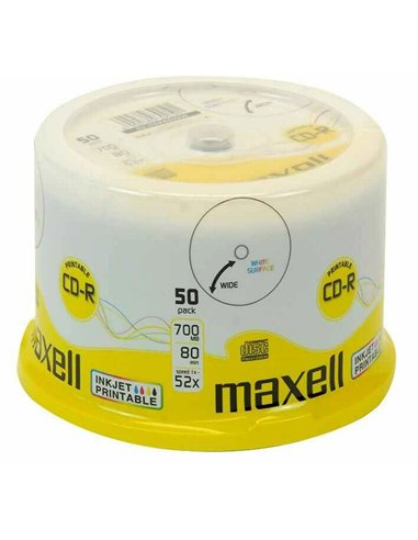 CD-R PRINTABIL 50/SET 700MB CAKEBOX MAXELL