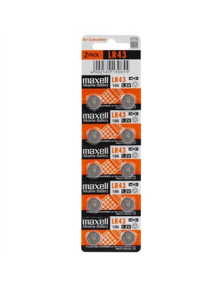BATERII 186 LR43 AG12 1,5V (5X2) 10 BUC/BLISTER MAXELL