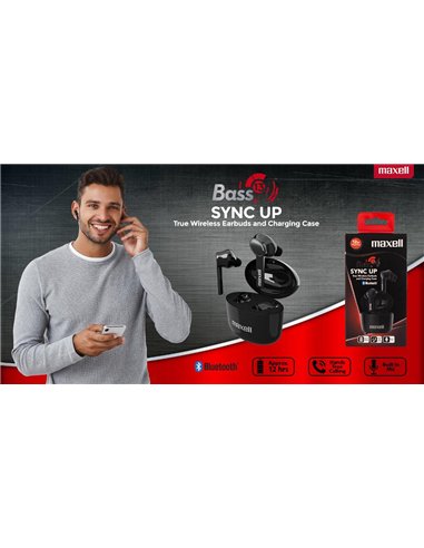 CASTI FARA FIR BLUETOOTH TWS BASS-13 SYNC UP TIP EARBUDS MAXELL