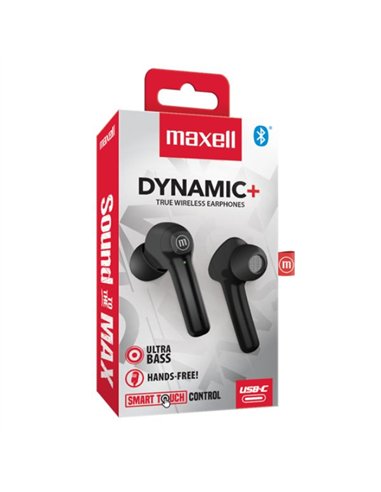 CASTI FARA FIR BLUETOOTH TWS DYNAMIC+ TIP EARBUDS NEGRE MAXELL