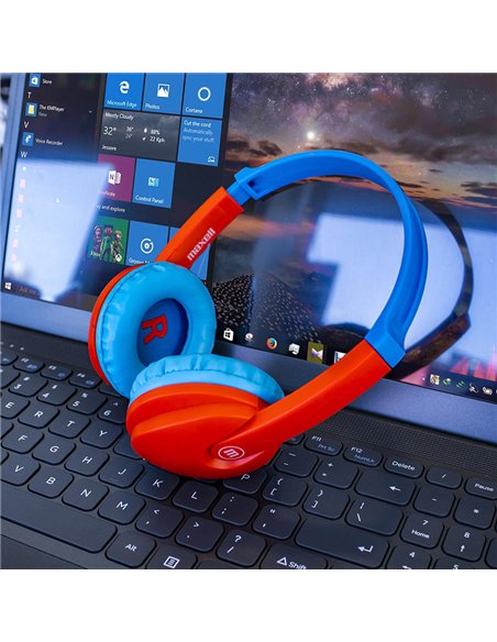 CASTI FARA FIR BLUETOOTH HP-BT350 KIDZ TURCOAZ/ROSU MAXELL