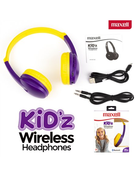 CASTI FARA FIR BLUETOOTH HP-BT350 KIDZ VIOLET/GALBEN MAXELL