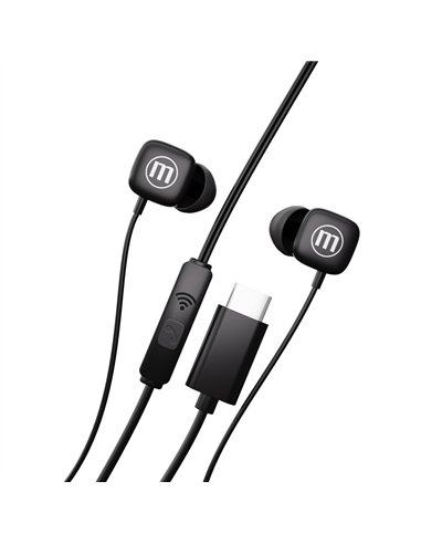 CASTI AUDIO CU FIR SI MICROFON SQUARE USB-C NEGRE MAXELL