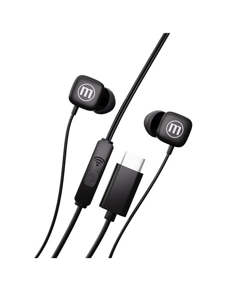 CASTI AUDIO CU FIR SI MICROFON SQUARE USB-C NEGRE MAXELL