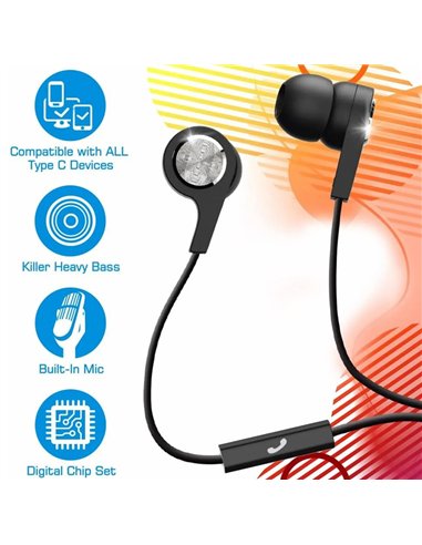 CASTI AUDIO CU FIR SI MICROFON SQUARE USB-C ALBE MAXELL