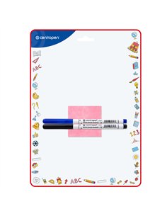 TABLA SCOLARA 2 FETE + 2 MARKERE WHITEBOARD 21 x 29.7 CM CENTROPEN