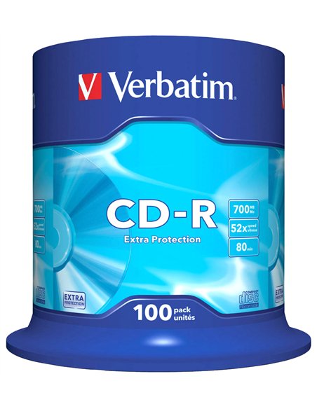 CD-R 100/SET VERBATIM 700MB 52X EXTRA PROTECTION 43411