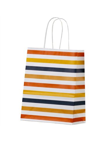 PUNGA HARTIE MANER RASUCIT 32 x 12 x 41 CM ALB STRIATII PAPIROTI