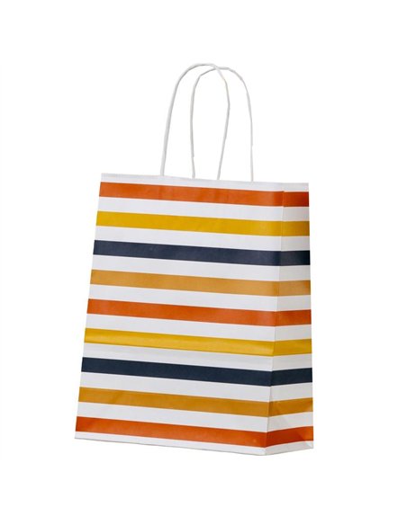 PUNGA HARTIE MANER RASUCIT 32 x 12 x 41 CM ALB STRIATII PAPIROTI