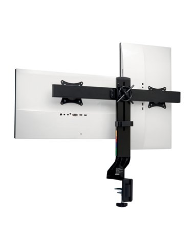 SUPORT MONITOR SMARTFIT DUAL BRATE AJUSTABILE FIXARE PE BIROU NEGRU KENSINGTON