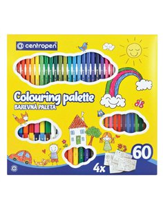 set colouring palette kids 60 piese centropen
