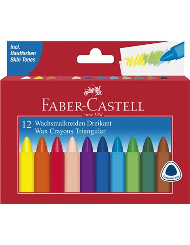CREIOANE CERATE TRIUNGHIULARE 12 CULORI FABER-CASTELL