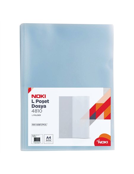 MAPA PROTECTIE A4 TIP L TRANSPARENTA 100/SET NOKI