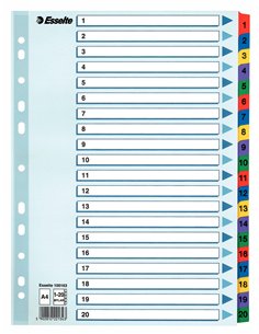 SEPARATOARE INDEX CARTON 1-20 MYLAR ESSELTE
