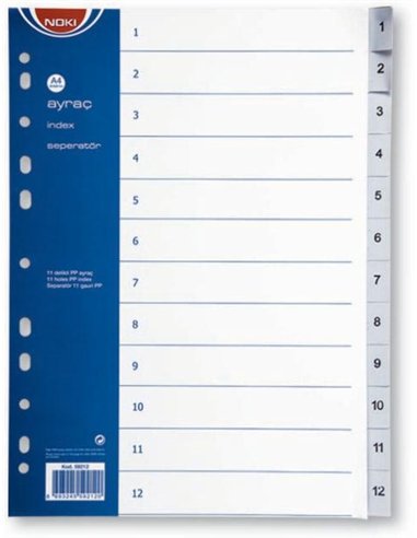 SEPARATOARE INDEX PLASTIC 1-12 NOKI
