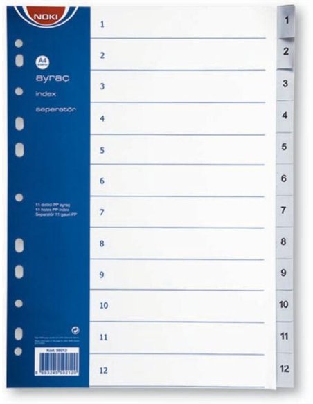 SEPARATOARE INDEX PLASTIC 1-12 NOKI