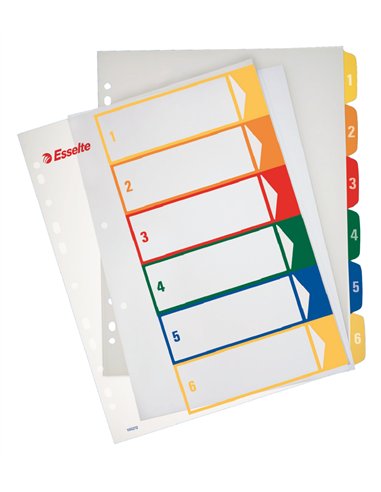 SEPARATOARE INDEX PLASTIC 1-6 IMPRIMABIL ESSELTE