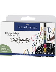 PITT ARTIST PEN SET CALIGRAFIC 8 BUC FABER-CASTELL