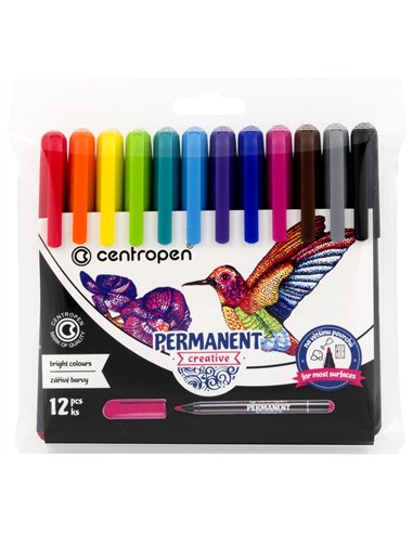 MARKERE PERMANENTE CREATIVE SLIM 12/SET CENTROPEN